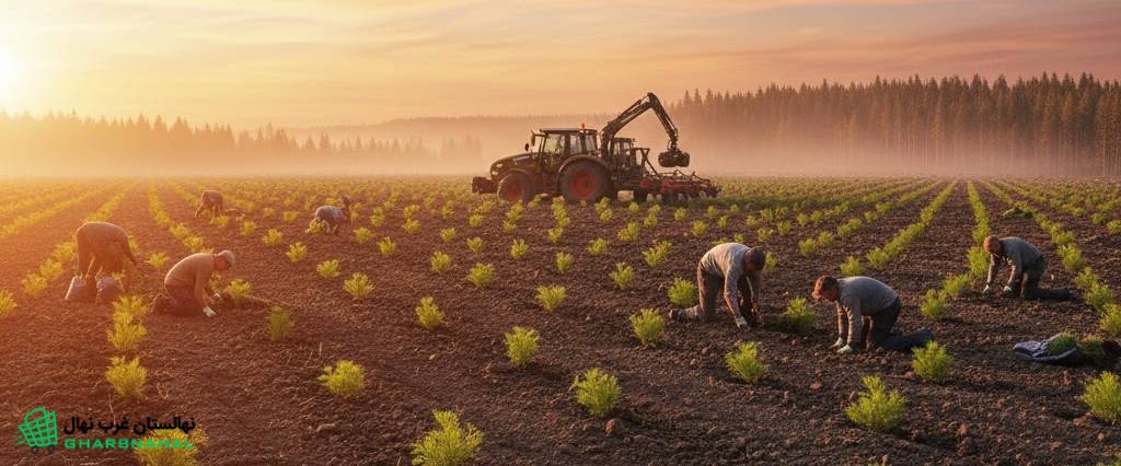کاشت نهال صنوبر سریع‌الرشد؛ سرمایه‌ای مطمئن برای درآمدزایی سریع و پایدار