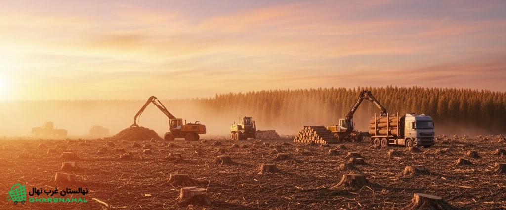 برداشت و فروش چوب درخت صنوبر