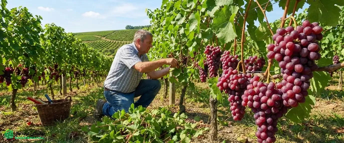 نقش هرس سبز در بهبود کیفیت خوشه انگور